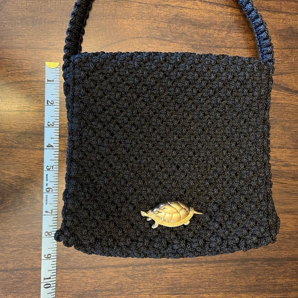 Woman's Small Black Crochet Handbag - Picture 9 of 10